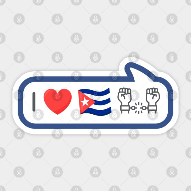 I love CUBA LIBRE Sticker by LuksTEES